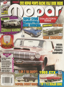 MOPAR COLLECTORS GUIDE 2002 MAR - LAWMAN WAGON, 1 OF 7 SAVOY STREET WEDGE